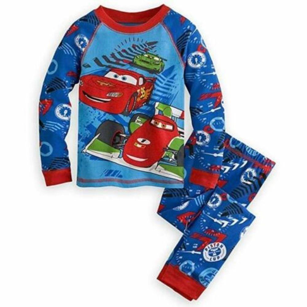 Disney Cars Lightning Mcqueen 2 PC Long Sleeve Pajama Set Sleepwear